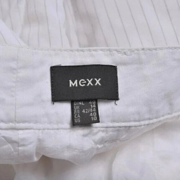 Mexx Wide Leg Pants Linen Blend White Grey Striped Size 10 - Picture 5 of 7